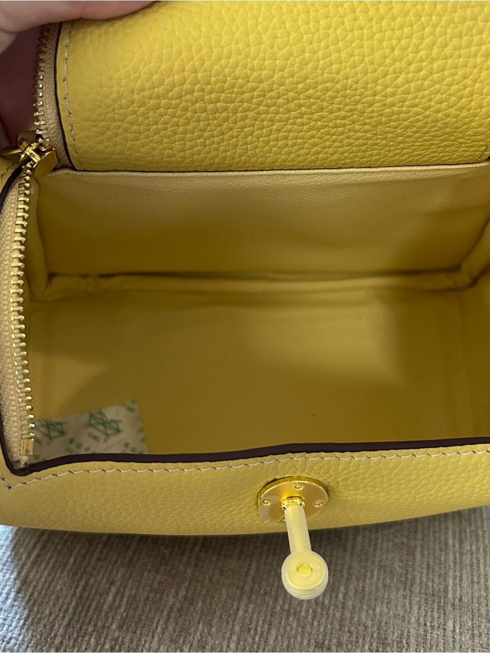 18cm Chicken Yellow Leather Pillow Bag - Picture 7 of 9